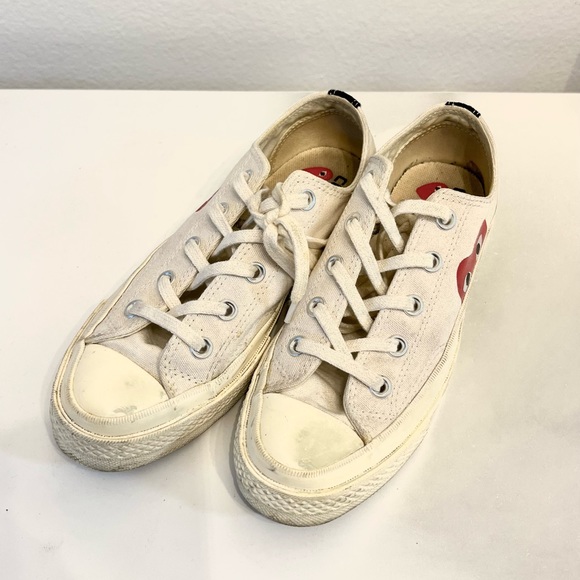 COMME DES GARÇONS PLAY Off-White Converse Chuck 70 Low WOMEN’S 6.5 US - Picture 2 of 3